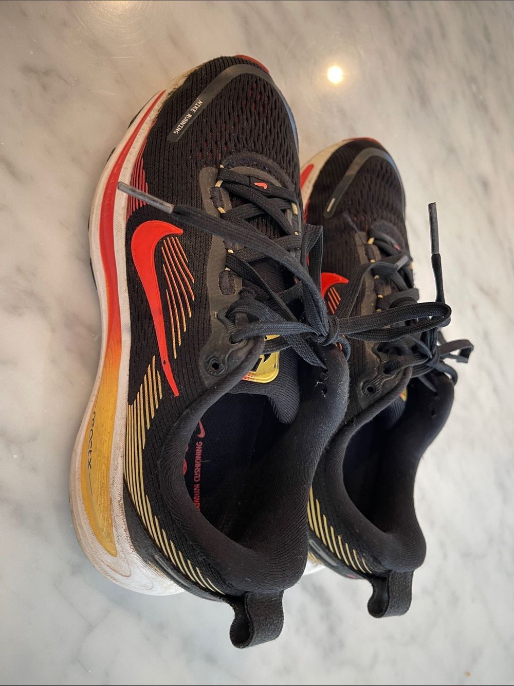 Nike Youth Black with Red and Gold Athletic Running Shoes